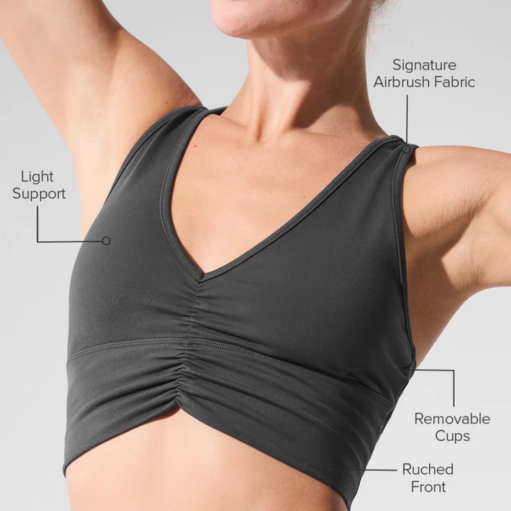 ALO Yoga Wild Thing Sports Bra Anthracite - Picture 4 of 8